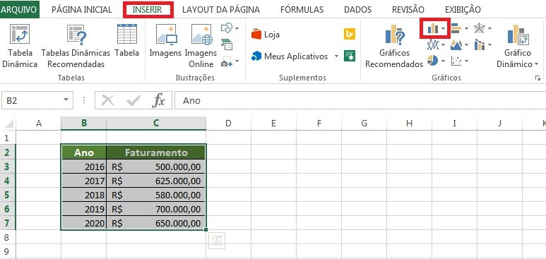 Como fazer gráfico no Excel